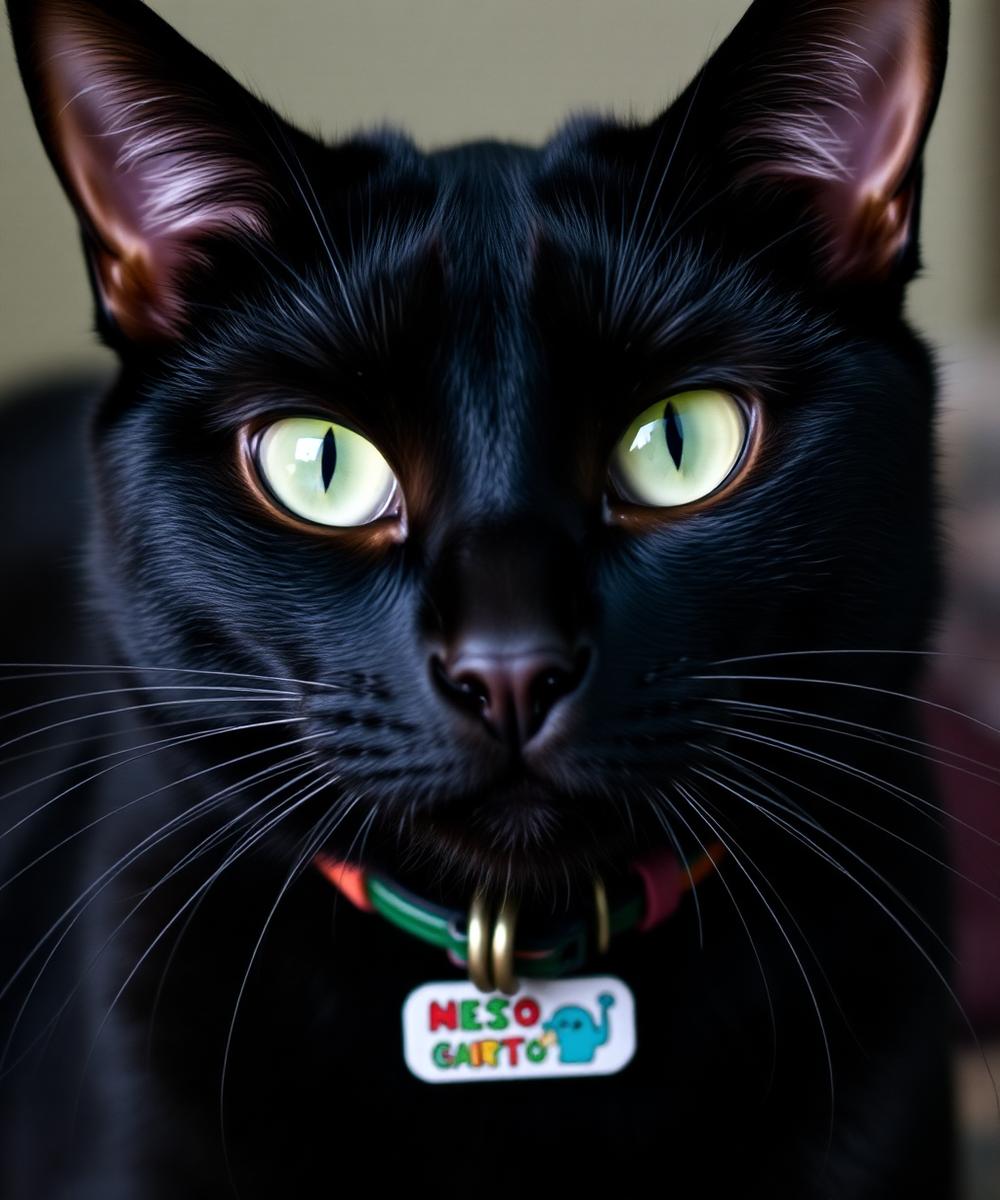 Happy pet wearing a name tag